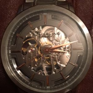Stuhrling 42mm skeleton watch